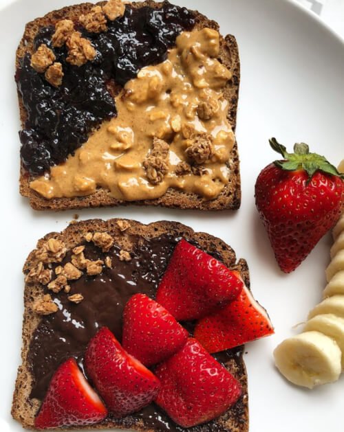 Chocolate Strawberry Granola Toast