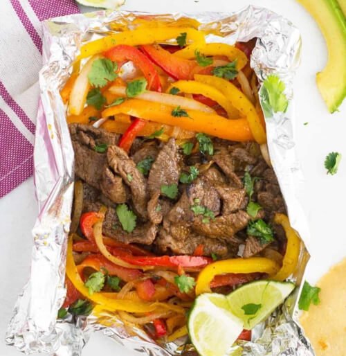 Steak Fajita Foil Packets for camping