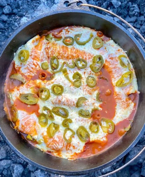 Campfire Chicken Enchiladas