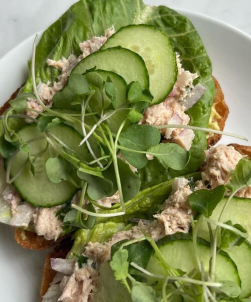 easy lunch with Tunacado toast