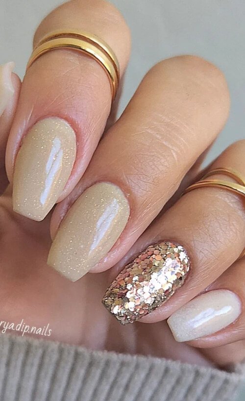 neutral shades with gold accents